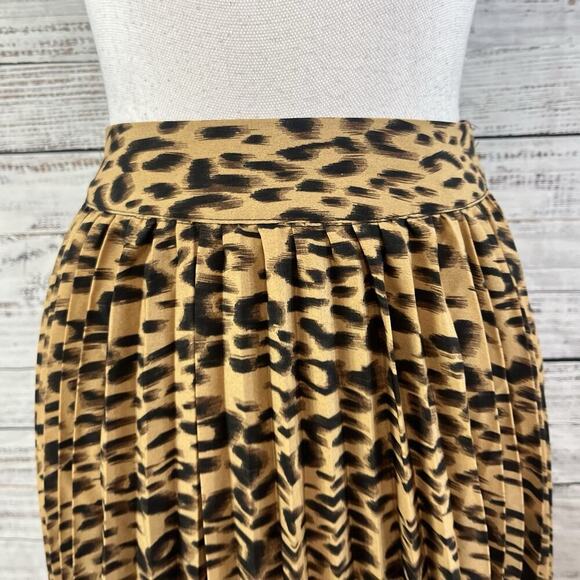 Ebossy Collection Skirt size Small Cheetah Leopard Sheer Pleated Long A Line - Picture 6 of 11